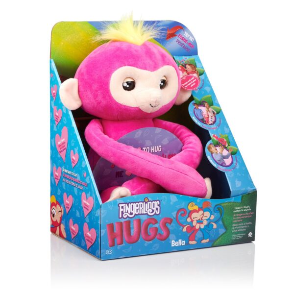 Fingerlings HUGS Bella Pink Interactive Plush Monkey Crazy Gray