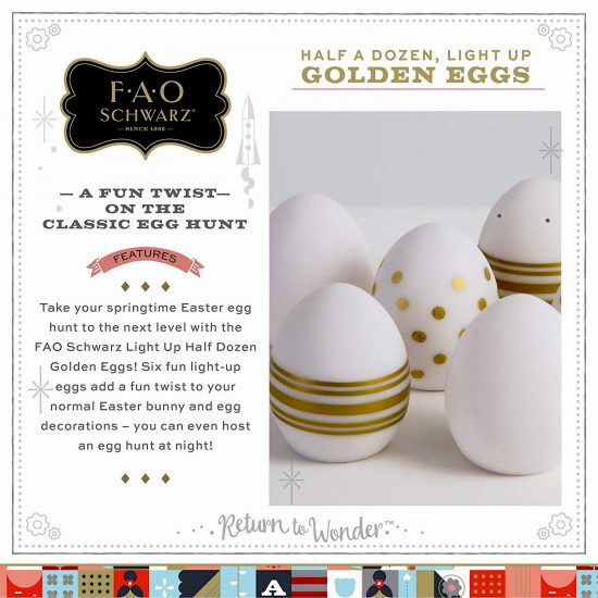 Fao Schwarz Half Dozen Led Light Up Golden Eggs For Easter Bunny