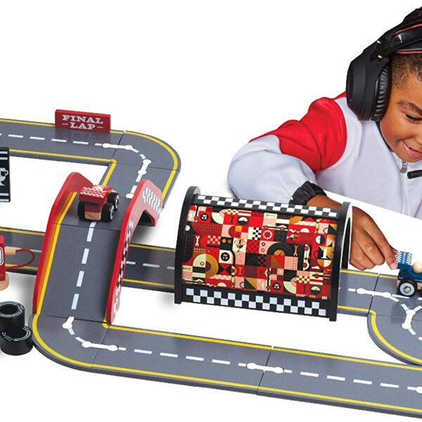 FAO Schwarz Toy Wood Race Circuit Play Track Composite