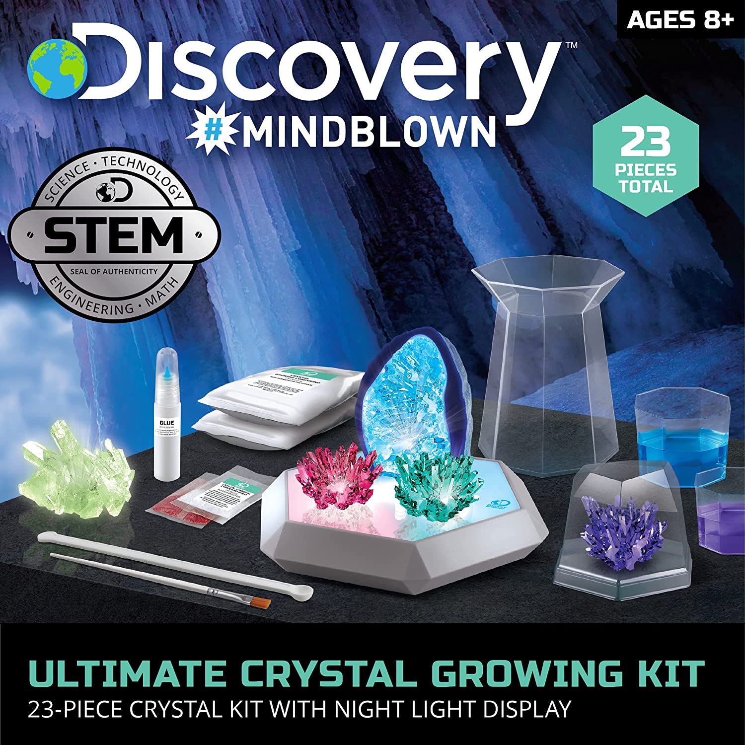 Discovery #MINDBLOWN Ultimate Crystal Growing Set, 23-Piece Kit with