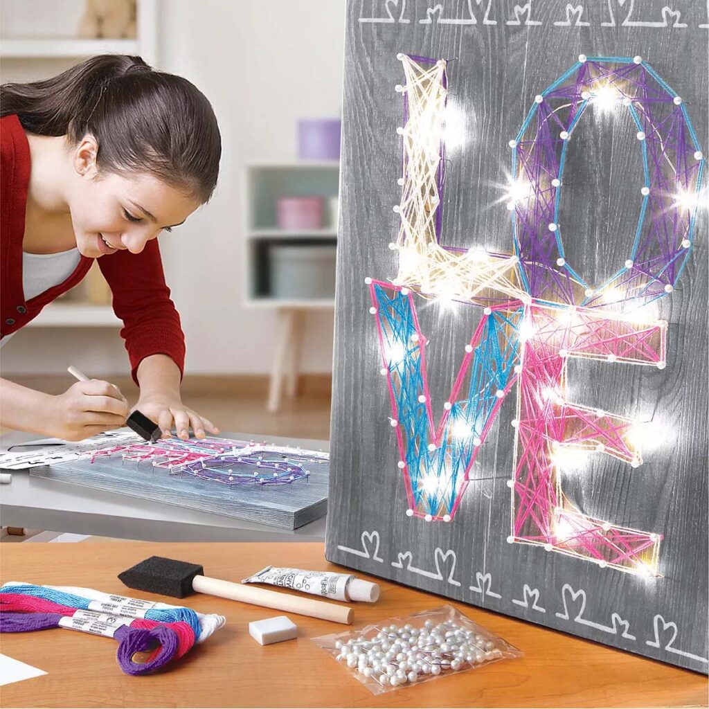 3D String Art With LED Lights Multi-Colored LED Light String Art