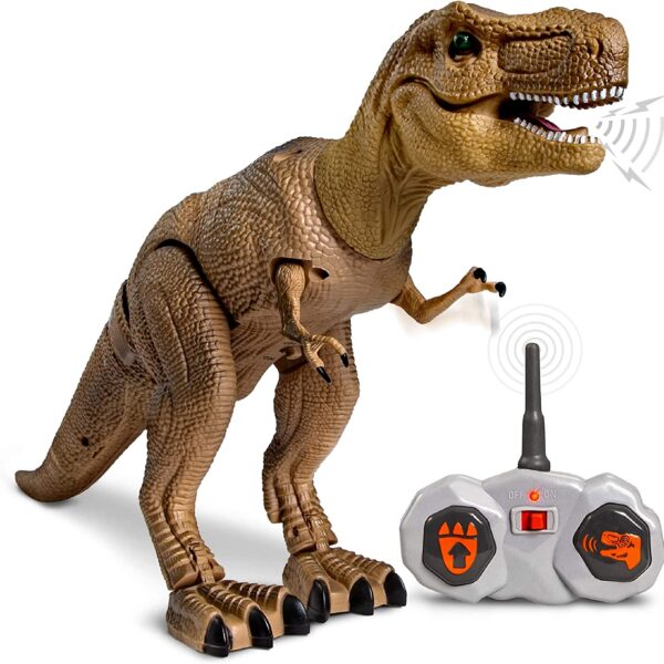 Discovery Kids RC T Rex Dinosaur Action Figure Moving & Walking Robot w/ Roaring Sounds & Chomping Mouth