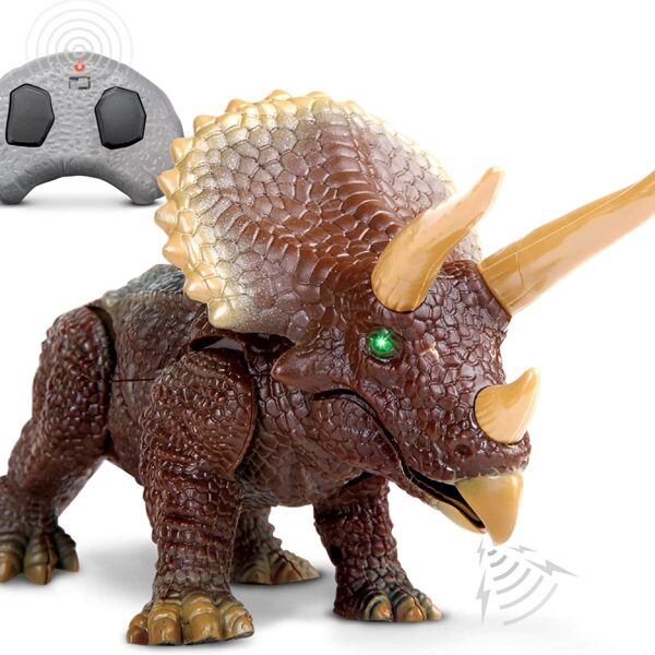 Discovery Kids RC Triceratops, LED Infrared Remote Control Dinosaur