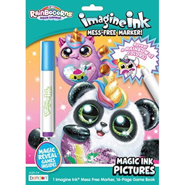 Rainbocorns 16 Page Imagine Ink Coloring Book with 1 Mess Free Marker by Bendon