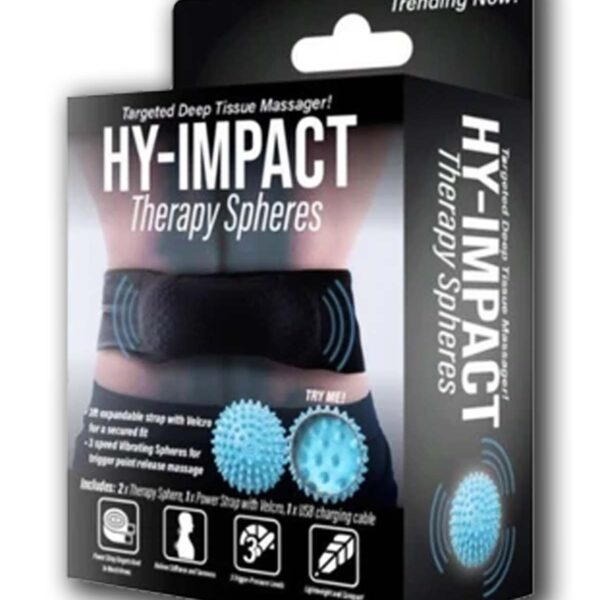 Hy-Impact 3 Speed Vibrating Massage Therapy Spheres with Expandable Strap